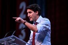 Prime Minister Justin Trudeau makes a keynote address at the 2023 Liberal National Convention in Ottawa, on Thursday, May 4, 2023. THE CANADIAN PRESS/Justin Tang