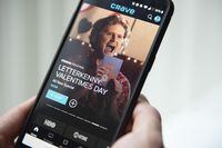 The Crave app is seen on a phone in Toronto on Thursday, February 7, 2019. Bell Media says it will launch an ad-supported tier of its Crave streaming service this summer. THE CANADIAN PRESS/Graeme Roy