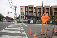 A townhome development project under construction at Kingston Rd. and Birchcliff  Ave. is photographed on Sept 13, 2023. (Fred Lum/The Globe and Mail)