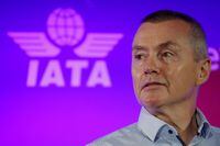 FILE PHOTO: Willie Walsh, Director General of the International Air Transport Association, takes part in a panel discussion at the International Air Transport Association's (IATA) Annual General Meeting in Boston, Massachusetts, U.S., October 5, 2021. REUTERS/Brian Snyder/File Photo