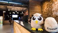 Hootsuite's owl mascots are shown in the company's cabin-themed office in Vancouver in a handout photo. THE CANADIAN PRESS/HO-Hootsuite MANDATORY CREDIT