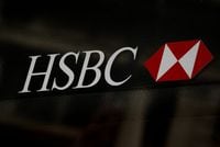 FILE PHOTO: HSBC logo is seen on a branch bank in the financial district in New York, U.S., August 7, 2019. REUTERS/Brendan McDermid/