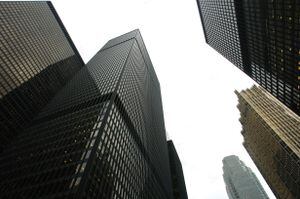 File photos of various Bank Buildings in Downtown Toronto. On left is TD Building, center is CIBC and gold one is Royal Bank.Pictures taken on Dec.31/03Photo by Tibor Kolley