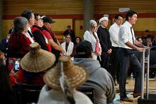 Canada’s Prime Minister Justin Trudeau makes an announcement related to investments in high-quality and culturally safe health care services for First Nations in British Columbia, in North Vancouver, British Columbia, Canada, April 14, 2023. REUTERS/Jennifer Gauthier