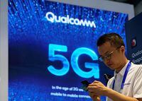Signs of Qualcomm and 5G are pictured at Mobile World Congress (MWC) in Shanghai, China on June 28, 2019.