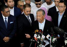Former Malaysian Prime Minister Muhyiddin Yassin speaks during a news conference at Kuala Lumpur Court Complex in Kuala Lumpur, Malaysia March 10, 2023. REUTERS/Hasnoor Hussain