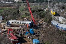  The site of the train crash, near Larissa, Greece, that killed at least 57 people this past week, on March 3, 2023. After the deadly train crash, rail workers said that a key signal light was always stuck on red, and that station managers only warned one another of oncoming trains via walkie-talkie. (Angelos Tzortzinis/The New York Times)