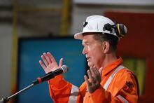 Ontario Minies Misister George Pirie speaks at Vale Canada's Copper Cliff Complex South Mine Project in Sudbury, Ontario on Thursday October 13/2022. The company held a grand opening for the $945 million project. Gino Donato/The Globe and Mail