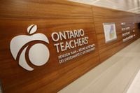 Ontario Teachers' Pension Plan Board says it earned a total-fund net return of 11.1 per cent last year as its net assets grew to $241.6 billion. The Ontario Teachers' Pension Plan Board office, in Toronto, Tuesday, Sept. 28, 2021. THE CANADIAN PRESS/Cole Burston