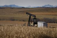 A de-commissioned pumpjack is shown at a well head on an oil and gas installation near Cremona, Alta., Saturday, Oct. 29, 2016. The Supreme Court of Canada will hear an appeal from Alberta's energy regulator seeking to overturn a ruling that could allow bankrupt energy companies to walk away from cleaning up abandoned oil wells, a decision that could affect industrial sites across the country. THE CANADIAN PRESS/Jeff McIntosh