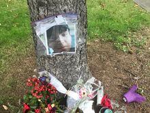 This is the group home where Traevon Desjarlais-Chalifoux and Jamie (Michael) lived: 2258 Abbotsford as well as two small memorials to Traevon: one in the front yard and one on the front door (since removed).