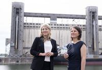 Foreign Affairs Minister Melanie Joly and her German counterpart Foreign Minister Annalena Baerbock tour the Port of Montreal on Wednesday, August 3, 2022. THE CANADIAN PRESS/Paul Chiasson