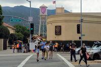 Picketers pack up after rallying outside the Warner Bros., studios in Burbank, Calif., Thursday, Sep. 21, 2023. (AP Photo/Damian Dovarganes)