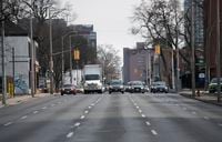 View looking east on King St. East in Hamilton, Ont., which was supposed to the site of a proposed LRT line, is photographed on Feb 12 2020. In December 2019, the provincial government cancelled $ 1 billion in funding for the 14km route.