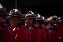 RCMP officers in Red Serge line up to parade at a change of command ceremony for incoming B.C. RCMP Commanding Officer, Deputy Commissioner Dwayne McDonald, in Langley, B.C., on Tuesday, September 20, 2022. When Canada's founding leaders first conceived of a national police service it was merely an emergency measure, a contingency plan to enforce Canadian laws throughout the North-West Territories. THE CANADIAN PRESS/Darryl Dyck