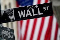 A Wall Street sign outside the New York Stock Exchange in New York City in October of 2020.