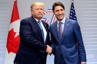 Prime Minister Justin Trudeau takes part in a bilateral meeting with U.S. President Donald Trump during the G7 Summit, in Biarritz, France, on Aug 25, 2019.