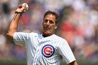 CHICAGO, ILLINOIS - JULY 23: Former NHL defenseman Chris Chelios throws a ceremonial first pitcher before the game between the Chicago Cubs and the St. Louis Cardinals at Wrigley Field on July 23, 2023 in Chicago, Illinois. (Photo by Quinn Harris/Getty Images)