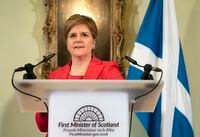 EDINBURGH, SCOTLAND - FEBRUARY 15: Nicola Sturgeon speaks during a press conference at Bute House where she announced she will stand down as First Minister of Scotland on February 15, 2023 in Edinburgh, United Kingdom. Nicola Sturgeon has resigned after eight years as the leader of the SNP and First Minister Of Scotland, taking over from Alex Salmond in 2014. Sturgeon said  “I believe that part of serving well would be to know, almost instinctively, when the time is right to go. In my head and in my heart I know that time is now.”  (Photo by Jane Barlow - Pool/Getty Images)