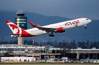 An Air Canada Rouge Boeing 767 (767-300ER) wide-body jetliner takes off from Vancouver International Airport, Richmond, B.C., March 16, 2017. THE CANADIAN PRESS IMAGES/Bayne Stanley
