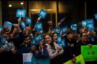 A crowd gathers before the We Day red carpet in Toronto, on Thursday, September 20, 2018.  Thousands of pages of newly released documents back up the Trudeau government's contention that it was federal public servants who recommended a student service grant program be administered by WE Charity.  THE CANADIAN PRESS/Christopher Katsarov
