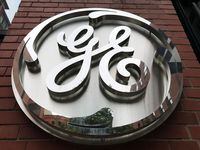 FILE PHOTO: The General Electric Co. logo is seen on the company's corporate headquarters building in Boston, Massachusetts, U.S. July 23, 2019. Picture taken July 23, 2019. REUTERS/Alwyn Scott