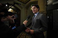 Prime Minister Justin Trudeau speaks to reporters on Parliament Hill in Ottawa on Tuesday, May 9, 2023. THE CANADIAN PRESS/Sean Kilpatrick