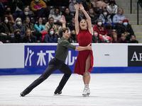 Oct 29, 2022; Mississauga, Ontario, CAN; Piper Gilles and Paul Poirier (CAN) perform during the free dance program at Paramount Fine Foods Centre. Mandatory Credit: John E. Sokolowski-USA TODAY Sports