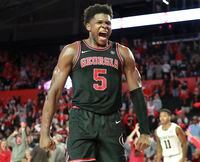 Georgia guard Anthony Edwards reacts to his break away dunk against Texas A&M on Feb. 1, 2020. The Minnesota Timberwolves selected Edwards with the first overall pick in the NBA draft on Nov. 18, 2020.