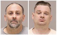 This combo of images provided by the Kent County, Mich., Jail. shows Barry Croft Jr., left, and Adam Fox. Jury selection started Tuesday, Aug. 9, 2022, in the second trial of the two men charged with conspiring to kidnap Michigan Gov. Gretchen Whitmer in 2020 over their disgust with restrictions early in the COVID-19 pandemic.
Prosecutors are putting Adam Fox and Barry Croft Jr. on trial again after a jury in April couldn't reach a verdict. Two co-defendants were acquitted and two more pleaded guilty earlier. (Kent County Sheriff's Office via AP)