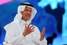 FILE PHOTO: Saudi Arabia's Minister of Energy Prince Abdulaziz bin Salman Al-Saud speaks at the Future Investment Initiative conference, in Riyadh, Saudi Arabia, October 25, 2022. REUTERS/ Ahmed Yosri/File Photo