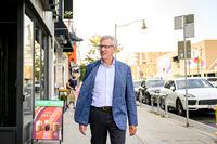 President and CEO of RBC Dave McKay, poses for a portrait in front of retail spaces on Yonge Street in Toronto, on Monday, Sept., 28, 2020. (Christopher Katsarov/The Globe and Mail)
