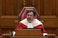 Supreme Court of Canada Chief Justice Richard Wagner speaks during a welcoming ceremony on Thursday, Oct. 28, 2021, in Ottawa. THE CANADIAN PRESS/Adrian Wyld
