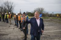 Ontario Premier Doug Ford makes an announcement about building transit and highways, during an election campaign event in Bowmanville, Ont., Friday, May 6, 2022. THE CANADIAN PRESS/Aaron Vincent Elkaim