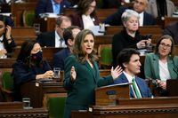 Deputy Prime Minister and Minister of Finance Chrystia Freeland delivers the federal budget in the House of Commons on Parliament Hill in Ottawa, Tuesday, March 28, 2023. Industry watchers say Tuesday's federal budget likely won't be enough to convince Canadian oil and gas companies to pull the trigger on expensive, emissions-reducing carbon capture and storage projects. THE CANADIAN PRESS/Sean Kilpatrick