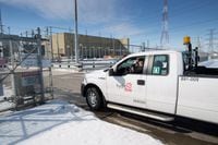 A fleet vehicle makes its way into the the Hydro One Claireville Transfer Station in Vaughan, Ontario Monday March 9, 2015.