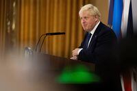 British Prime Minister Boris Johnson speaks at a news conference during the Commonwealth Heads of Government Meeting (CHOGM) at Lemigo Hotel, in Kigali, Rwanda June 24, 2022. Dan Kitwood/Pool via REUTERS/Pool via REUTERS