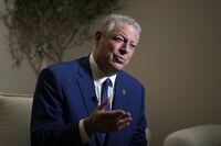 Al Gore, former U.S. vice president, speaks to The Associated Press at the COP28 U.N. Climate Summit, Sunday, Dec. 3, 2023, in Dubai, United Arab Emirates. (AP Photo/Kamran Jebreili)