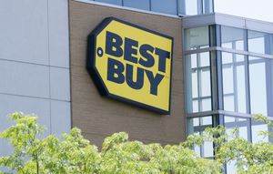 Health Canada and Best Buy are recalling five types of Insignia-brand air fryers because they pose a potential fire or burn hazard. A Best Buy sign is seen on a store front in Montreal on Tuesday, June 18, 2019. THE CANADIAN PRESS/Paul Chiasson