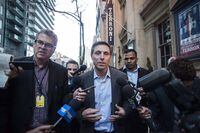 Patrick Brown speaks to media following a meeting at the Conservative Party headquarters in Toronto on Friday, February 16, 2018. THE CANADIAN PRESS/Christopher Katsarov