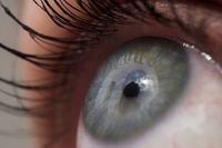 This Thursday, April 12, 2018 photo shows the eye of a woman in New York. According to a study released on Friday, April 12, 2018, fish oil supplements failed to help people with dry eye when put to a scientific test. (AP Photo/Patrick Sison)