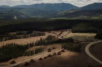 Logged areas near the Ram River Coal Corp. proposed Aries Mine Pit site west of Rocky Mountain House, Alta., Tuesday, June 1, 2021. Supporters of open-pit coal mining say there's a chance new mines could be built in Alberta's Rockies after comments from the province's new premier. THE CANADIAN PRESS/Amber Bracken
