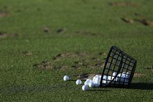 LA QUINTA, CALIFORNIA - JANUARY 20: A detailed view of golf balls are seen on the practice range during the second round of The American Express at PGA West La Quinta Country Club on January 20, 2023 in La Quinta, California. (Photo by Meg Oliphant/Getty Images)