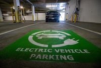 An electric vehicle charges at a level two EV charging station at Langara College, in Vancouver, on Friday, March 5, 2021. Darryl Dyck/The Globe and Mail
