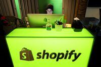 An employee works at Shopify's headquarters in Ottawa on Oct. 22, 2018.