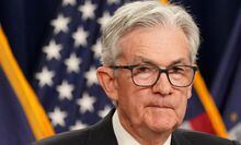 FILE PHOTO: Federal Reserve Chairman Jerome Powell holds a news conference after the release of U.S. Fed policy decision on interest rates, in Washington, U.S,  May 3, 2023.  REUTERS/Kevin Lamarque/File Photo