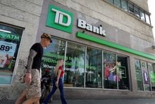 MIAMI BEACH, FLORIDA - APRIL 05: People walk past a TD Bank on April 05, 2023 in Miami Beach, Florida. Reports indicate that investors are making the Toronto-Dominion bank the most-shorted bank in the world with $3.7 billion in wagers against the bank. (Photo by Joe Raedle/Getty Images)