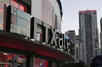The FTX logo is shown on the FTX Arena, where the Miami Heat NBA basketball team play, in Miami, Fla., Tuesday, Dec. 6, 2022.&nbsp;The Canadian Securities Administrators (CSA) has set out new rules for unregistered cryptocurrency trading platforms operating in Canada following a wave of bankruptcies in the space including FTX, Voyager Digital and Celsius Network. THE CANADIAN PRESS/AP-Lynne Sladky