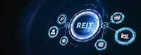 REIT Real estate investment fund ETF Financial stock market. Business, technology, internet and networking concept. 3d illustration