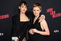 Cast member Kristen Stewart and Director Rose Glass attend a premiere for the film Love Lies Bleeding in Beverly Hills, California, U.S., March 5, 2024. REUTERS/Mario Anzuoni